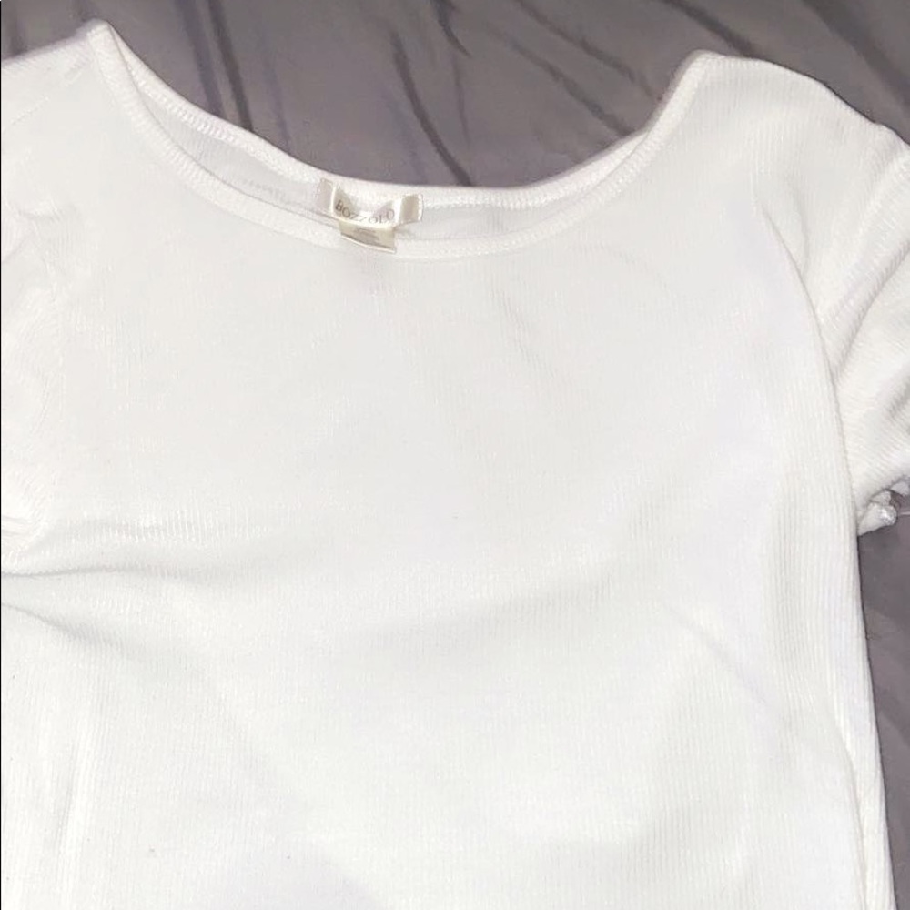 White Ruffled crop top
